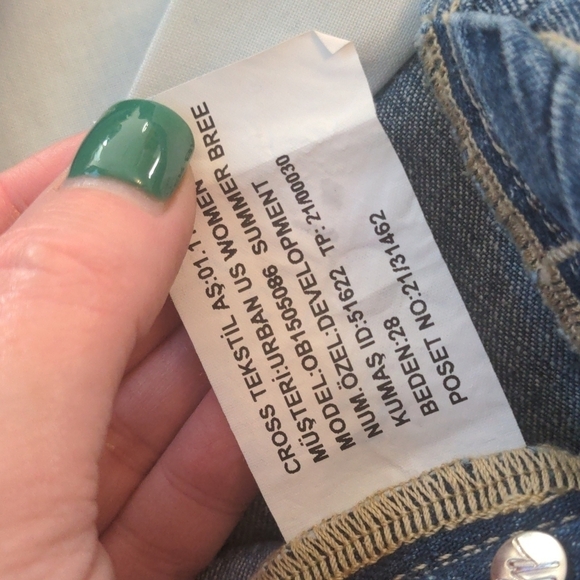 WE The Free Wide Leg High Waisted Open Side Blue Jeans 28 - Picture 10 of 10